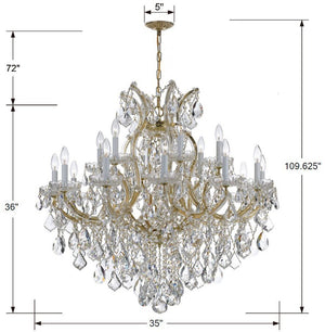 Crystorama - 4418-GD-CL-I - 19 Light Chandelier - Maria Theresa - Gold