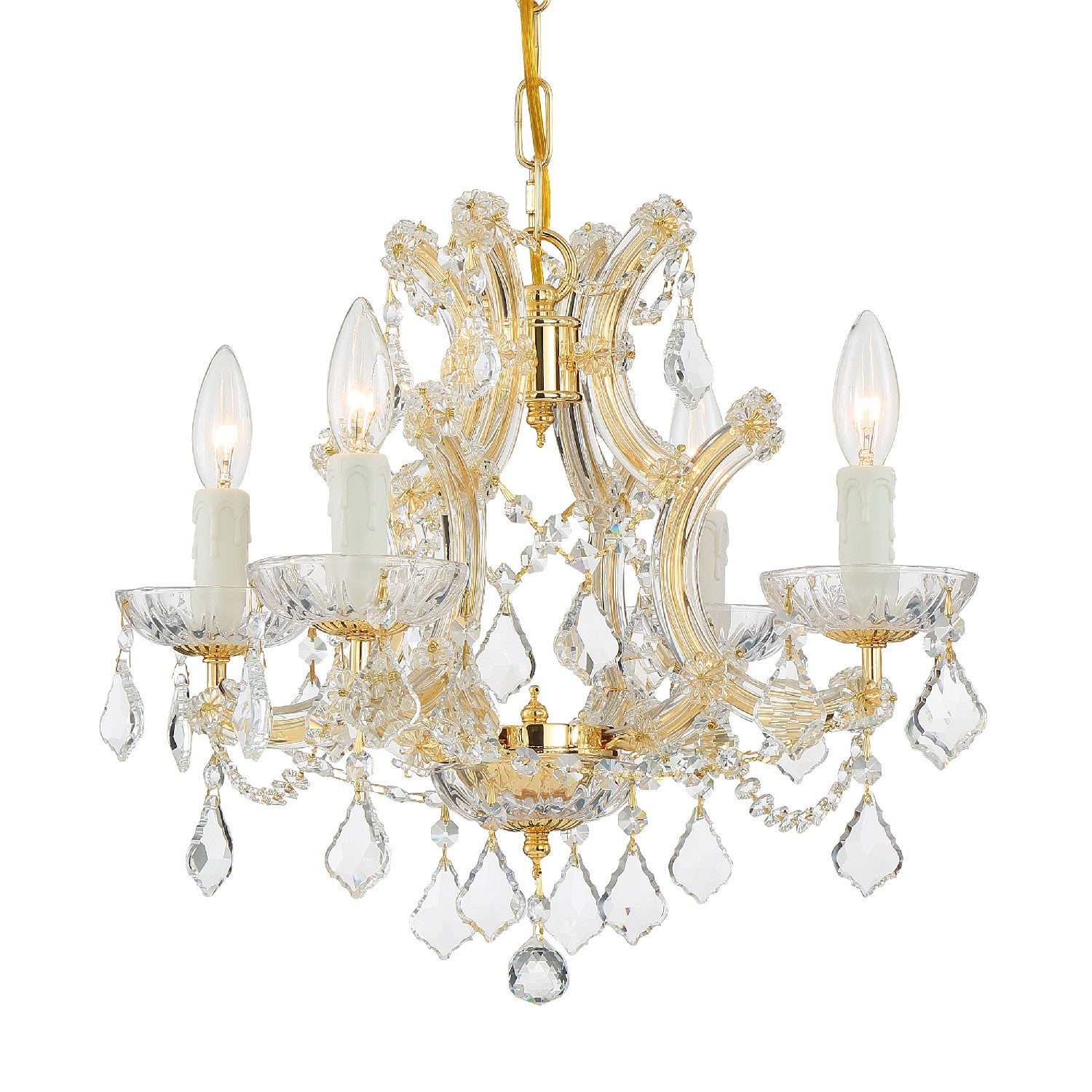 Crystorama - 4474-GD-CL-I - Four Light Mini Chandelier - Maria Theresa - Gold