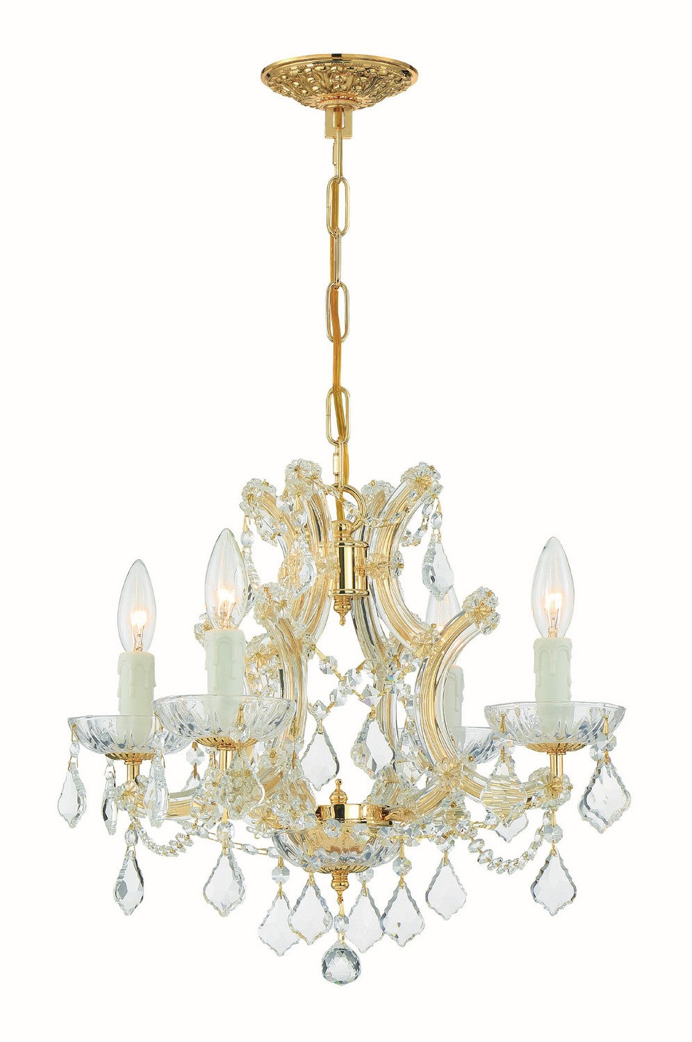 Crystorama - 4474-GD-CL-I - Four Light Mini Chandelier - Maria Theresa - Gold