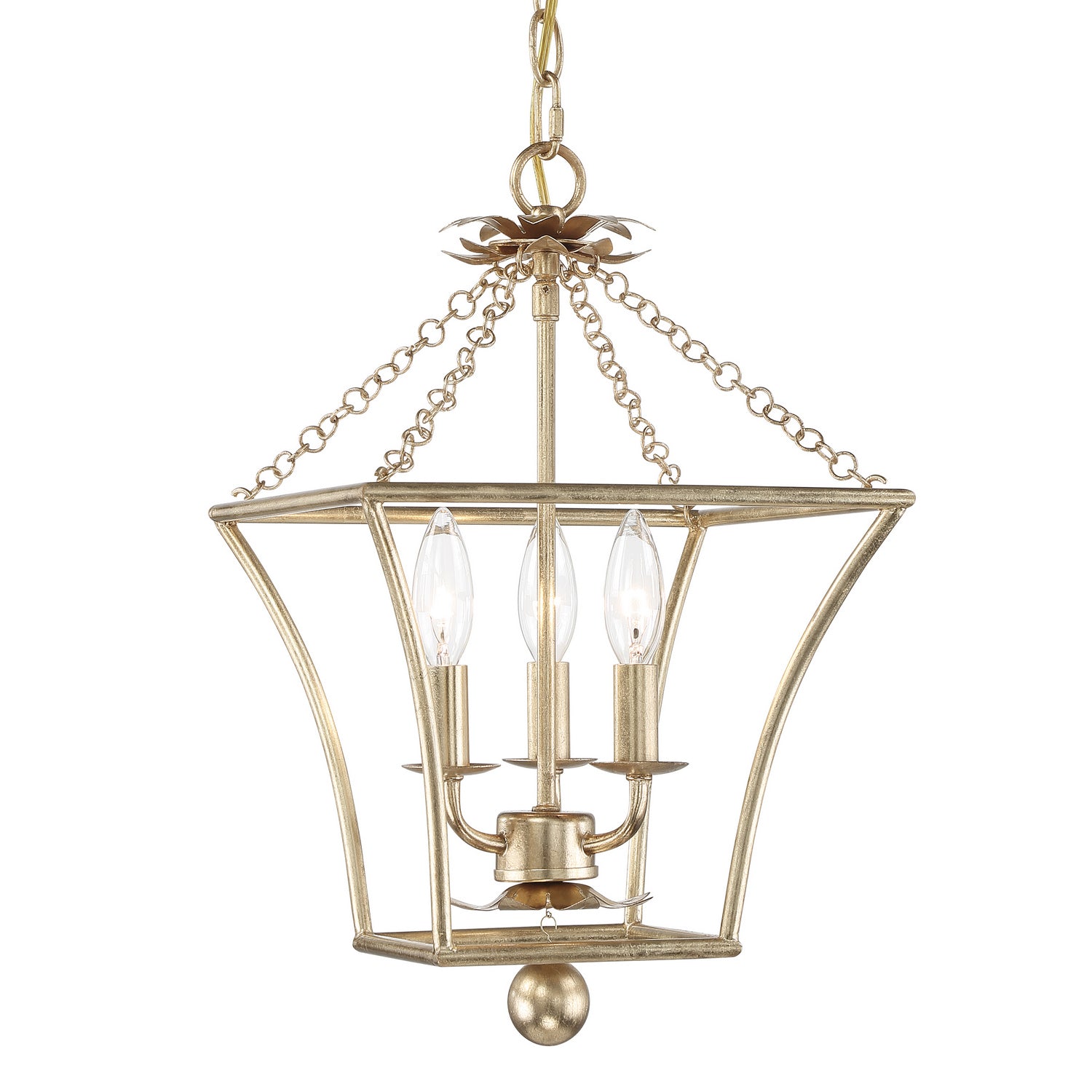 Crystorama - 514-GA - Three Light Mini Chandelier - Broche - Antique Gold