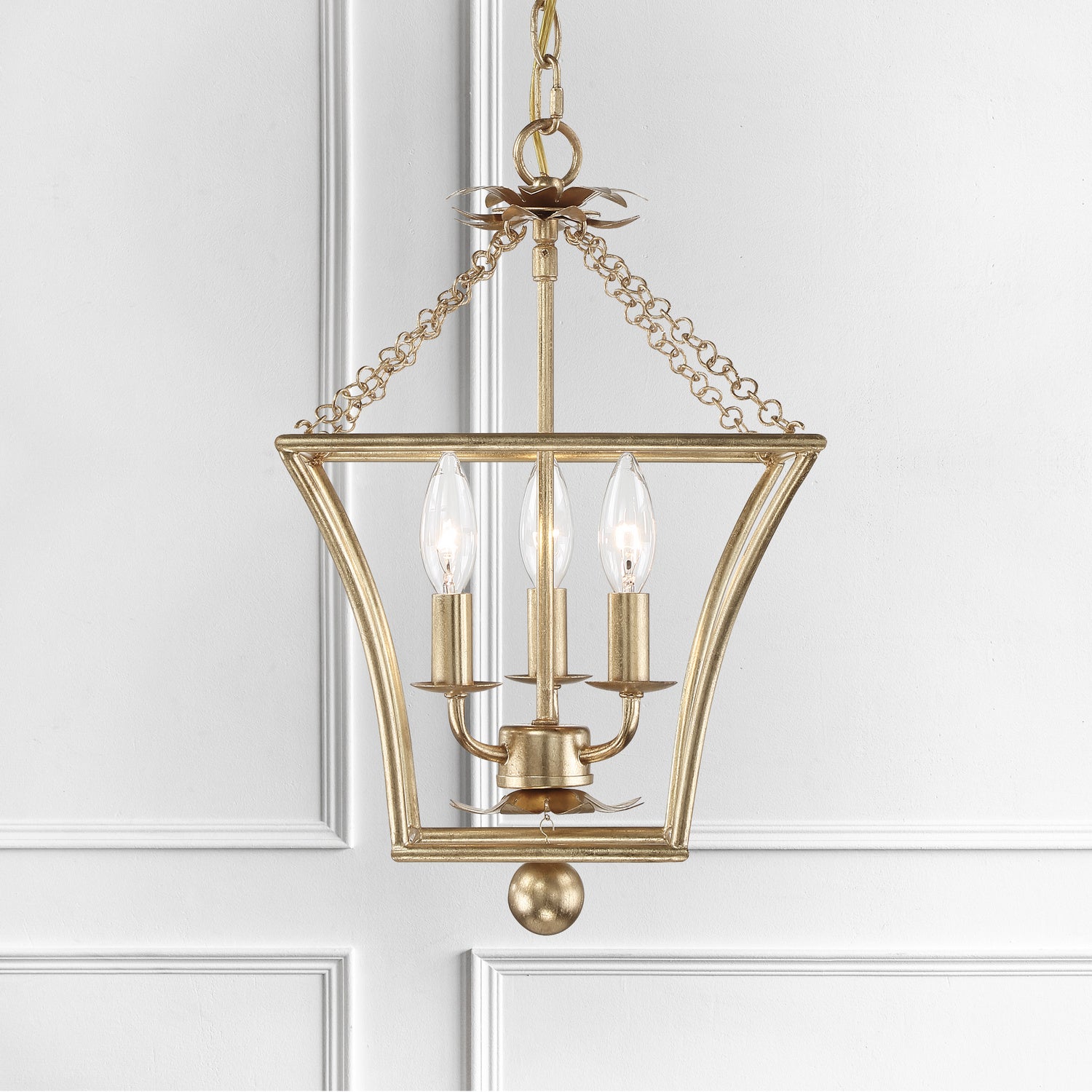 Crystorama - 514-GA - Three Light Mini Chandelier - Broche - Antique Gold