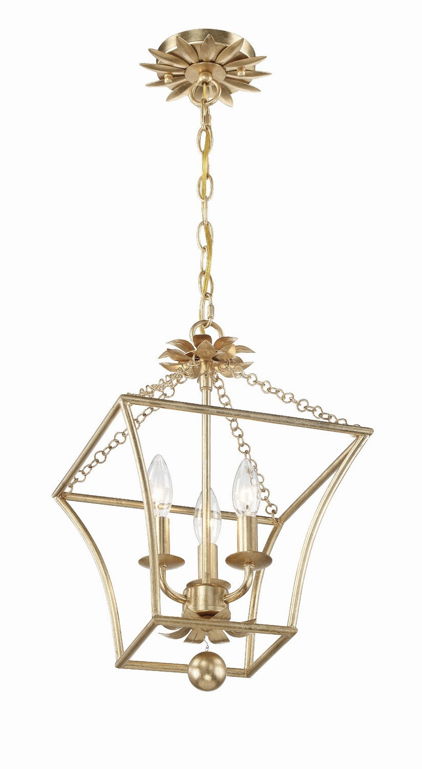 Crystorama - 516-GA - Four Light Mini Chandelier - Broche - Antique Gold