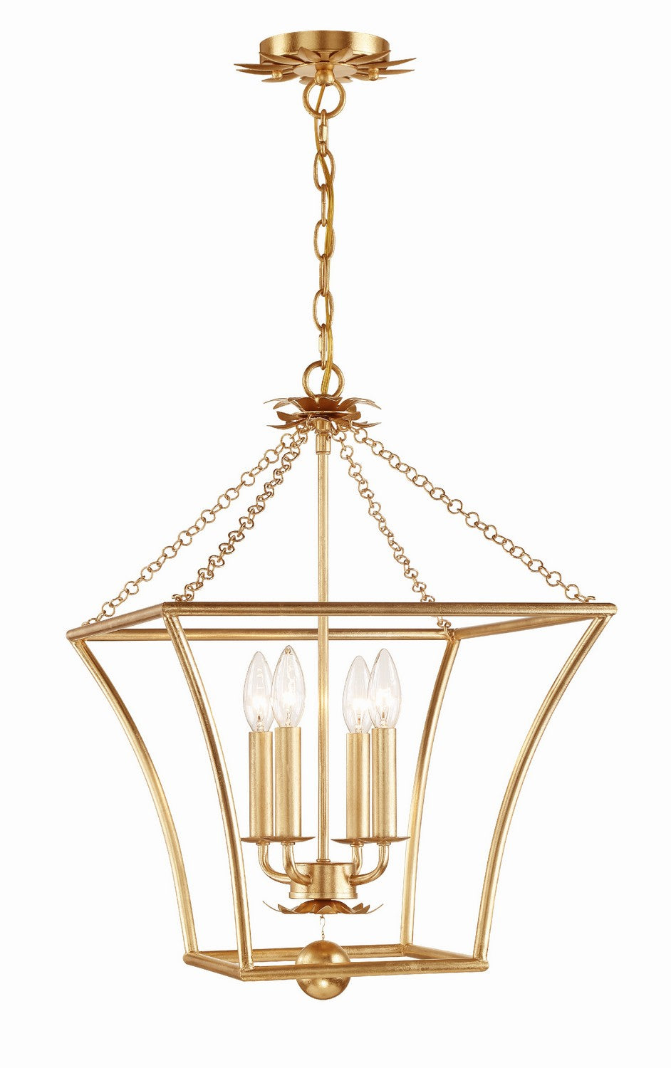 Crystorama - 516-GA - Four Light Mini Chandelier - Broche - Antique Gold