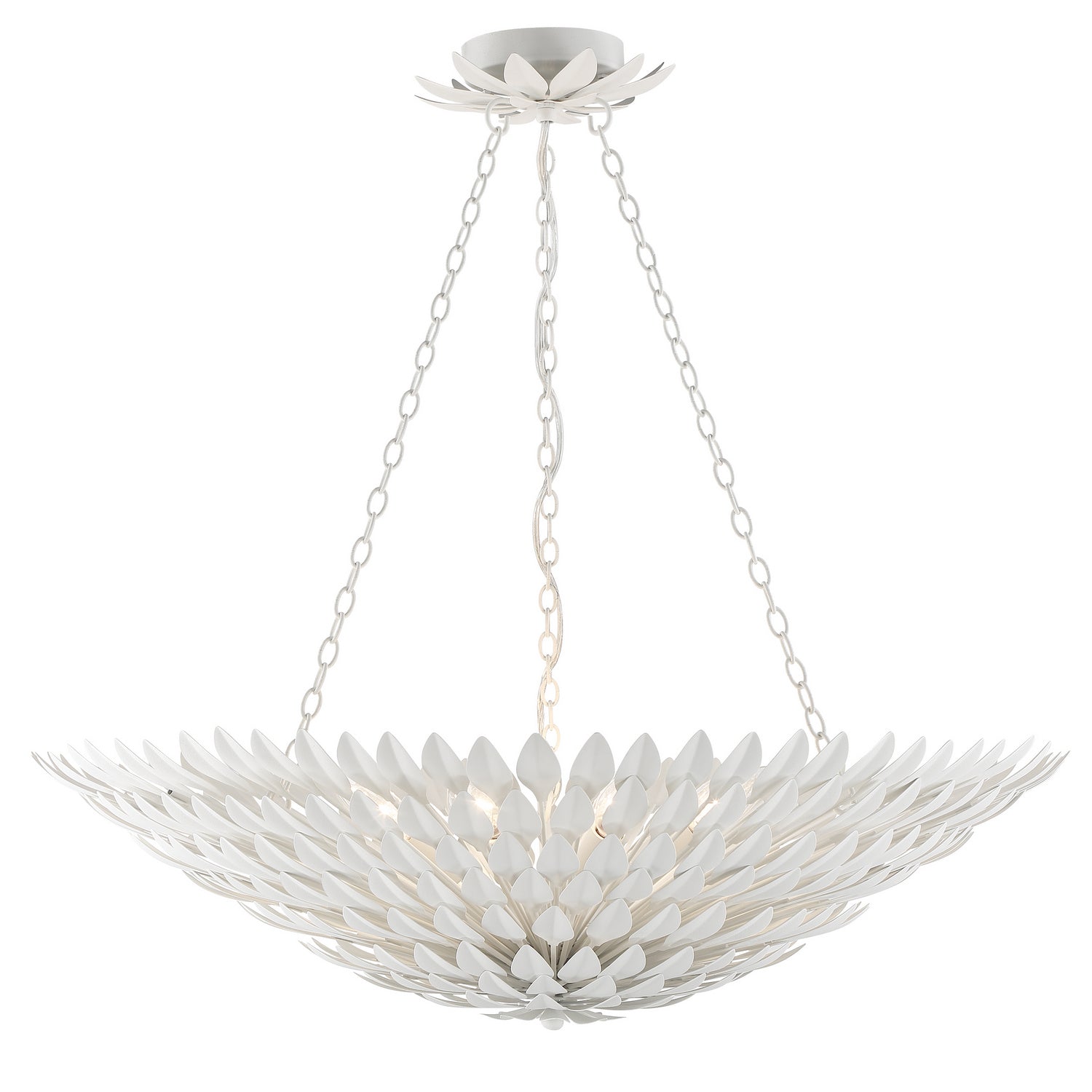 Crystorama - 519-MT - Eight Light Chandelier - Broche - Matte White