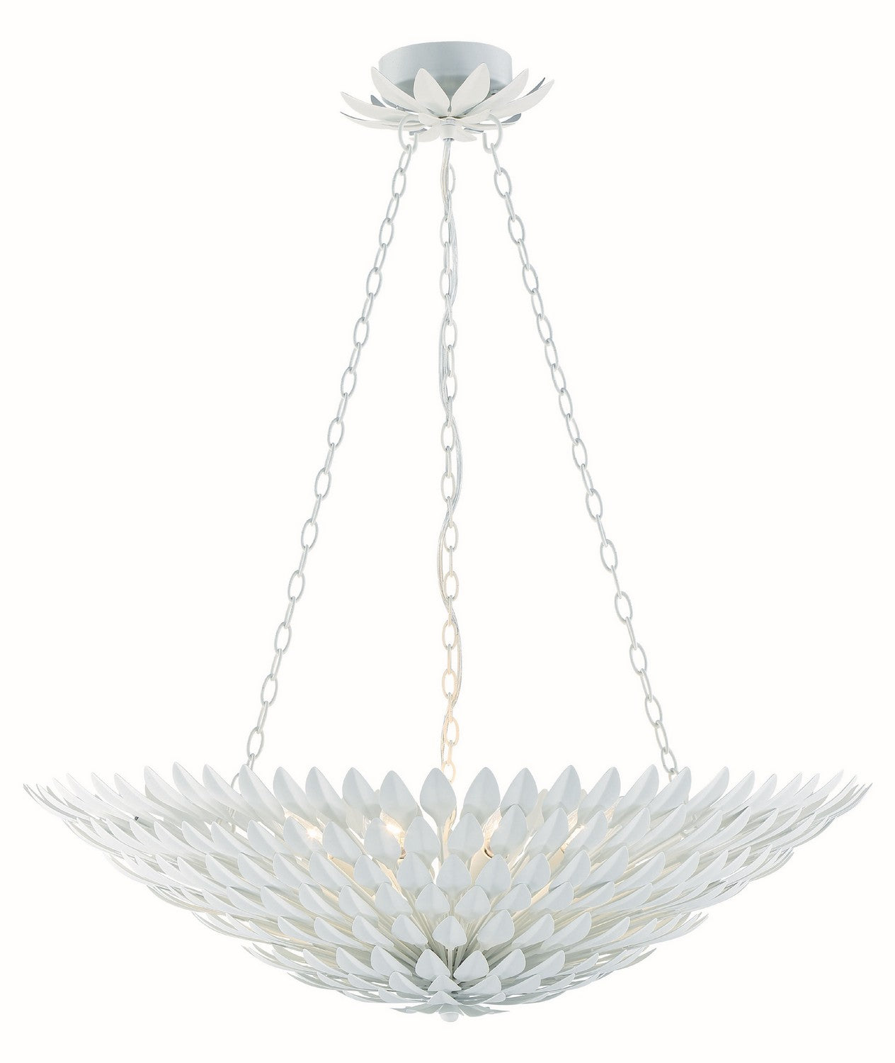 Crystorama - 519-MT - Eight Light Chandelier - Broche - Matte White