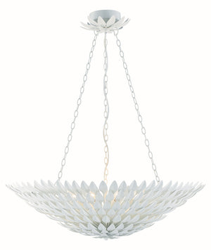 Crystorama - 519-MT - Eight Light Chandelier - Broche - Matte White