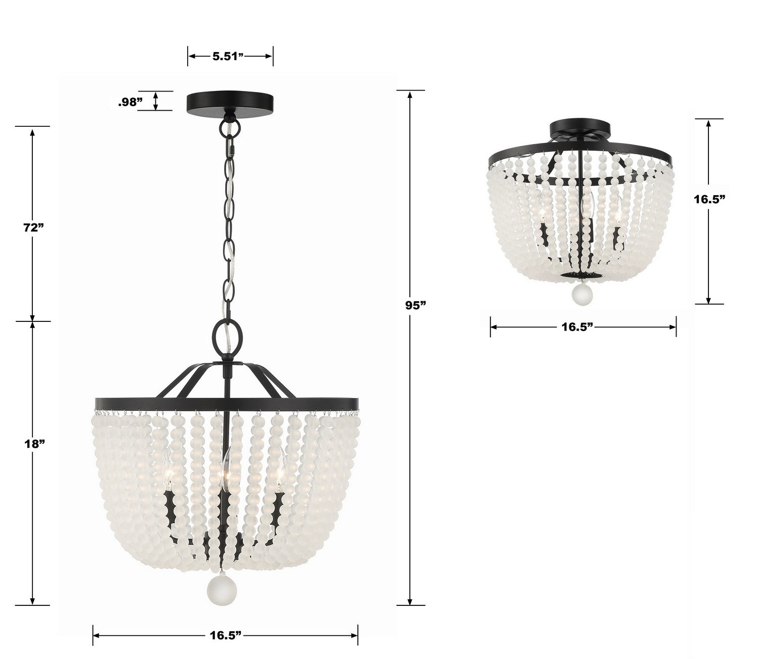 Crystorama - 604-MK-FR - Four Light Chandelier - Rylee - Matte Black