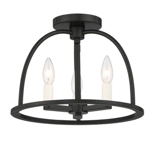 Crystorama - ABB-3003-BK_CEILING - Three Light Semi Flush Mount - Abbott - Black