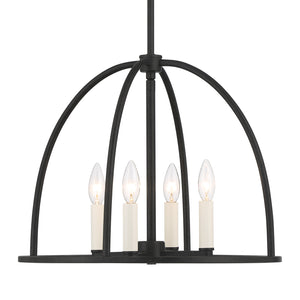 Crystorama - ABB-3004-BK - Four Light Chandelier - Abbott - Black