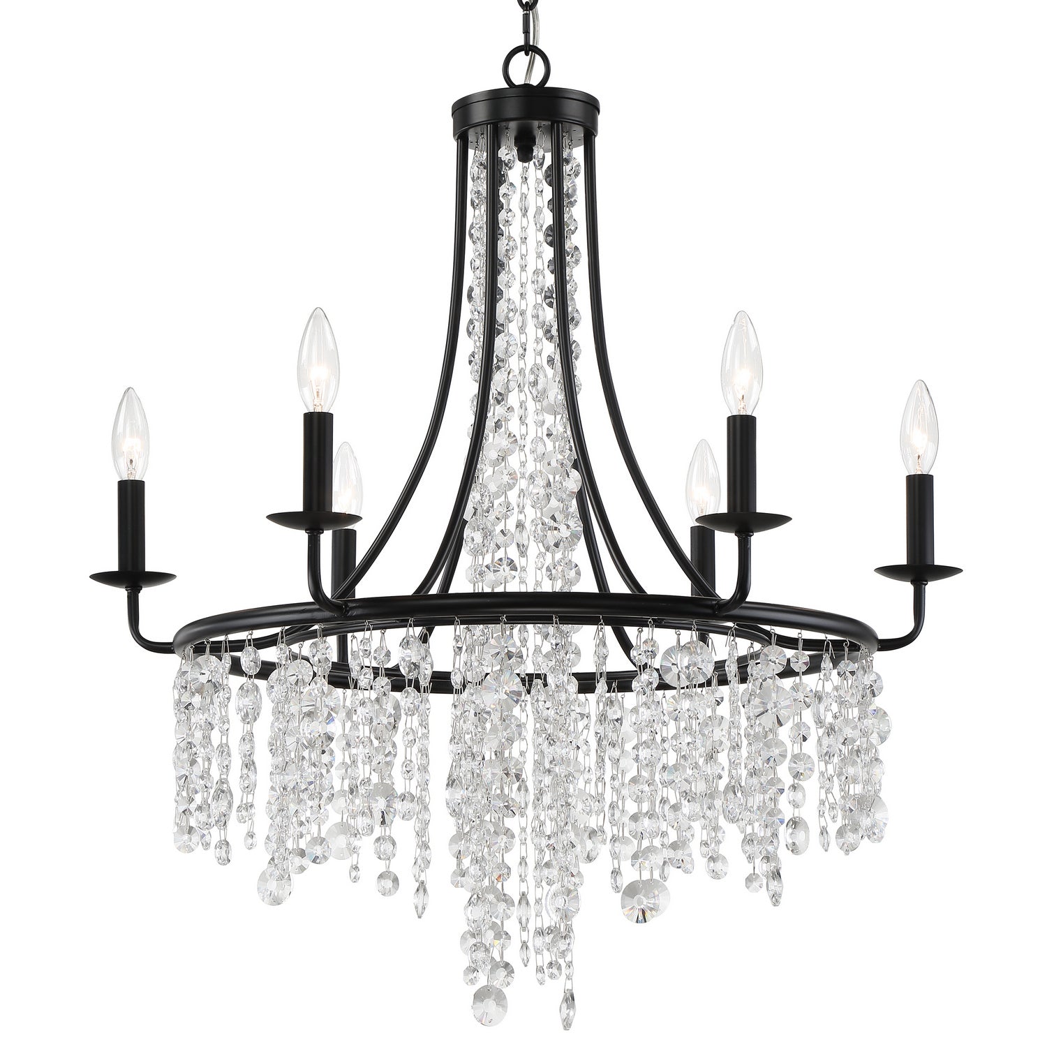 Crystorama - GAB-B7306-MK - Six Light Chandelier - Gabrielle - Matte Black