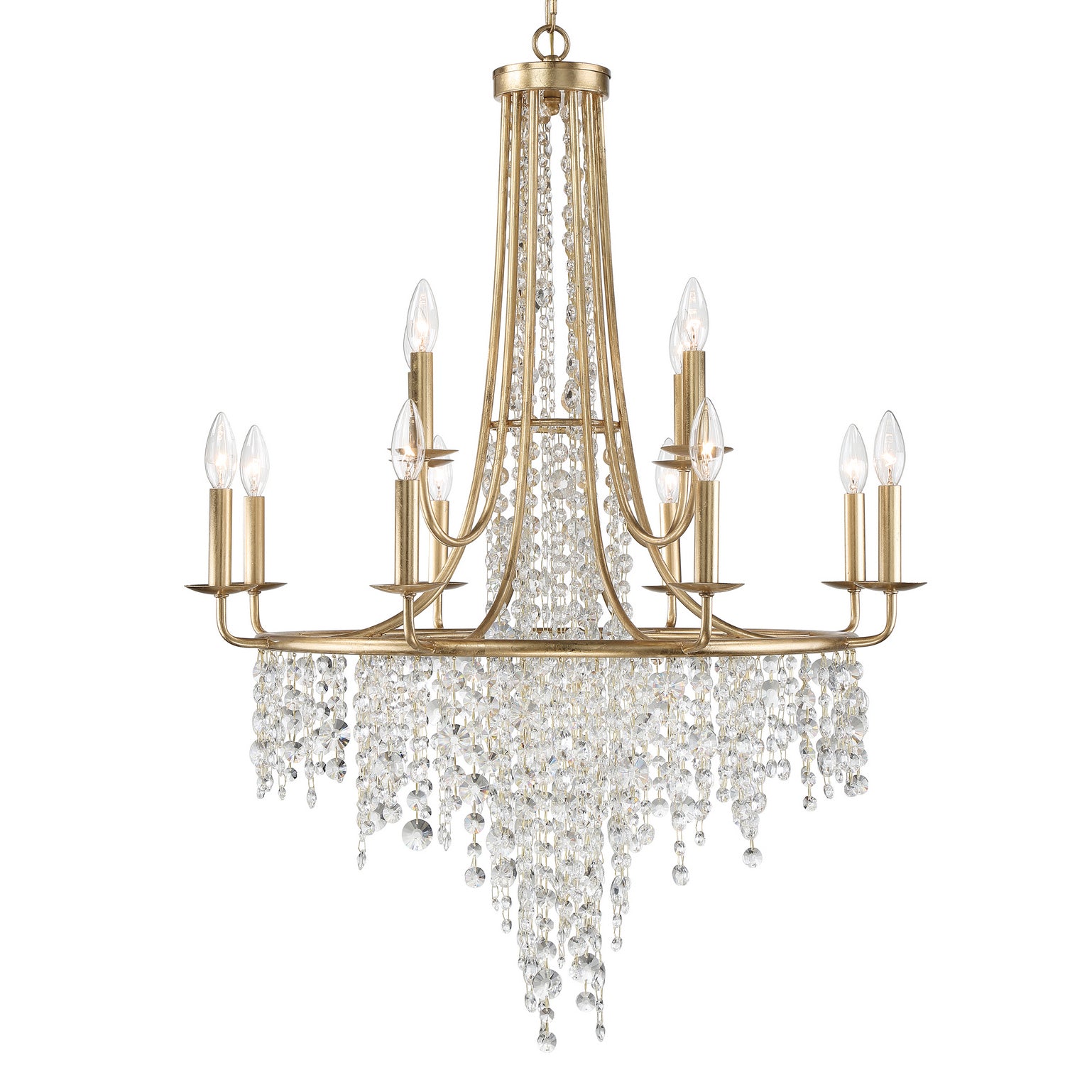 Crystorama - GAB-B7312-GA - 12 Light Chandelier - Gabrielle - Antique Gold