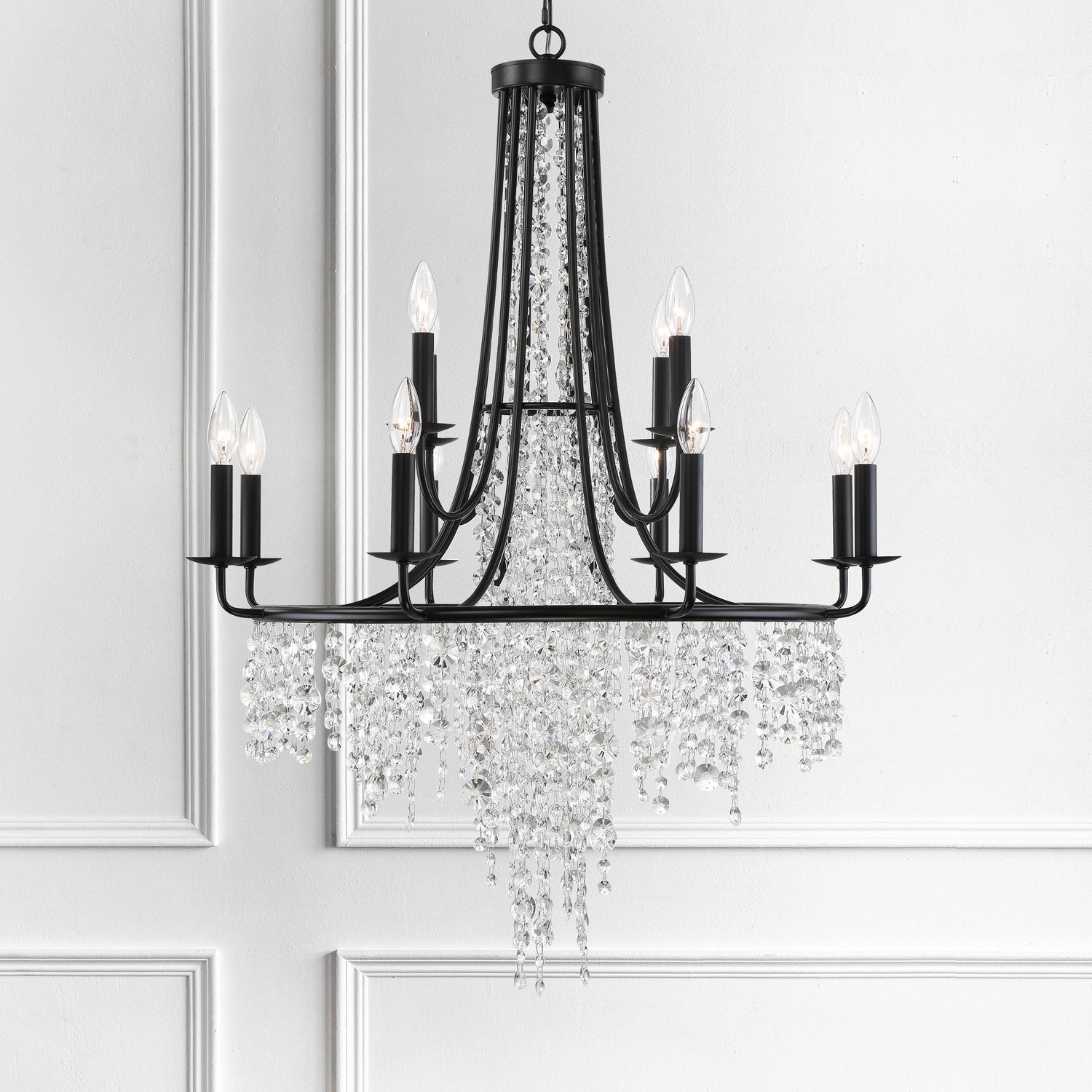 Crystorama - GAB-B7312-MK - 12 Light Chandelier - Gabrielle - Matte Black