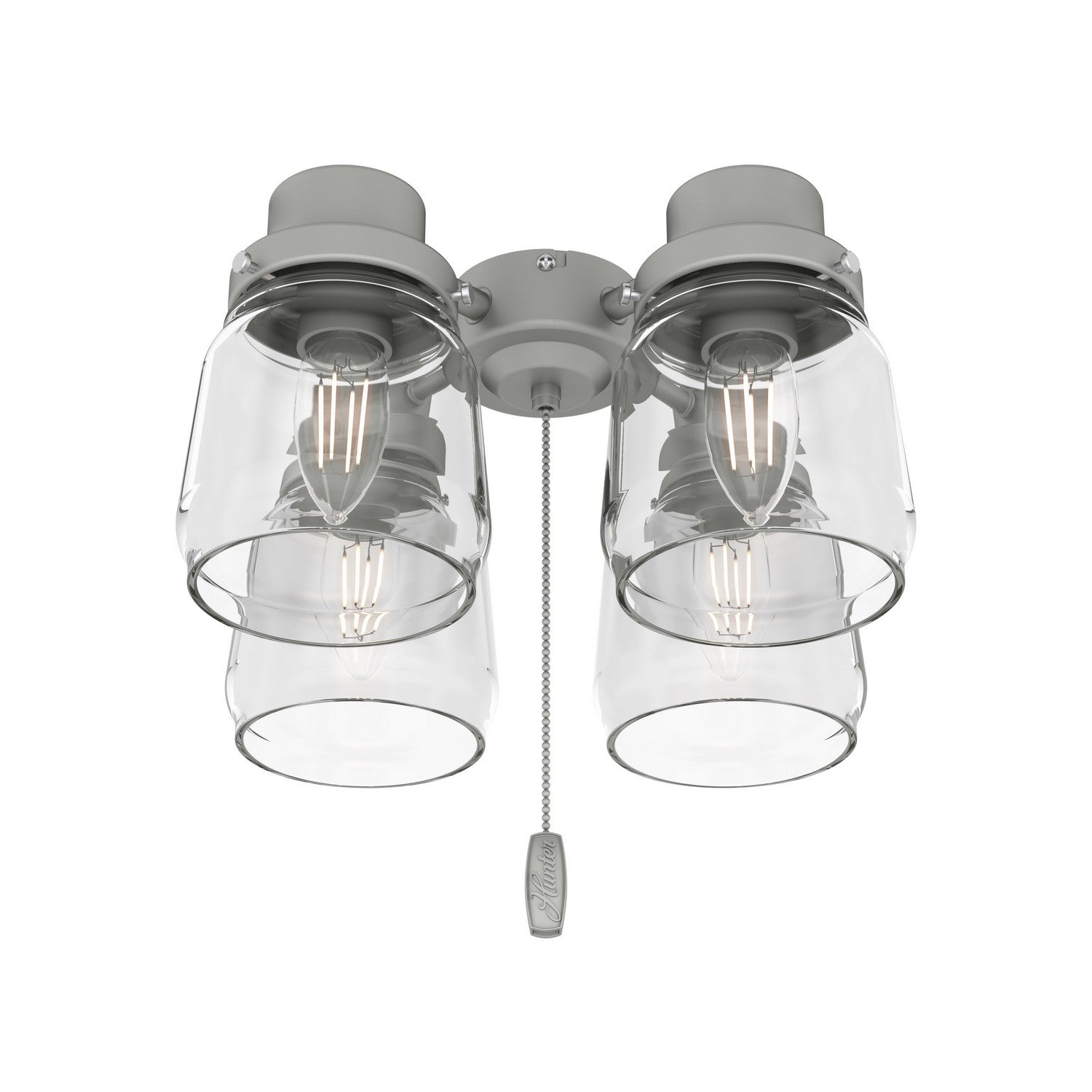 Hunter - 99387 - Four Light Fitter - Matte Silver