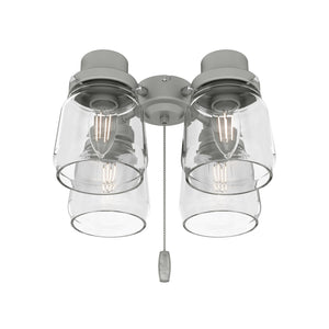 Hunter - 99387 - Four Light Fitter - Matte Silver