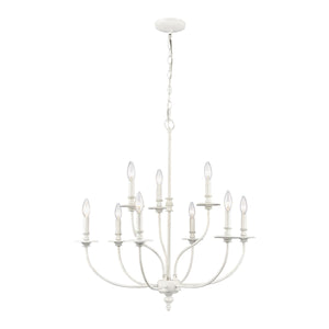 ELK Home - 28903/6+3 - Nine Light Chandelier - Hartford - Farmhouse White