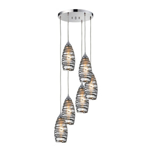 ELK Home - 31338/6R-VINW - Six Light Pendant - Twister - Polished Chrome