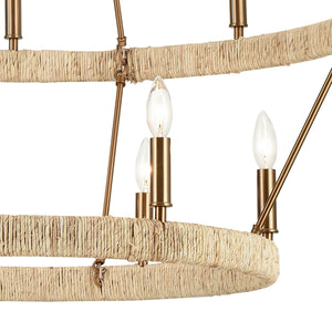 ELK Home - 32418/8+6 - 14 Light Chandelier - Abaca - Satin Brass