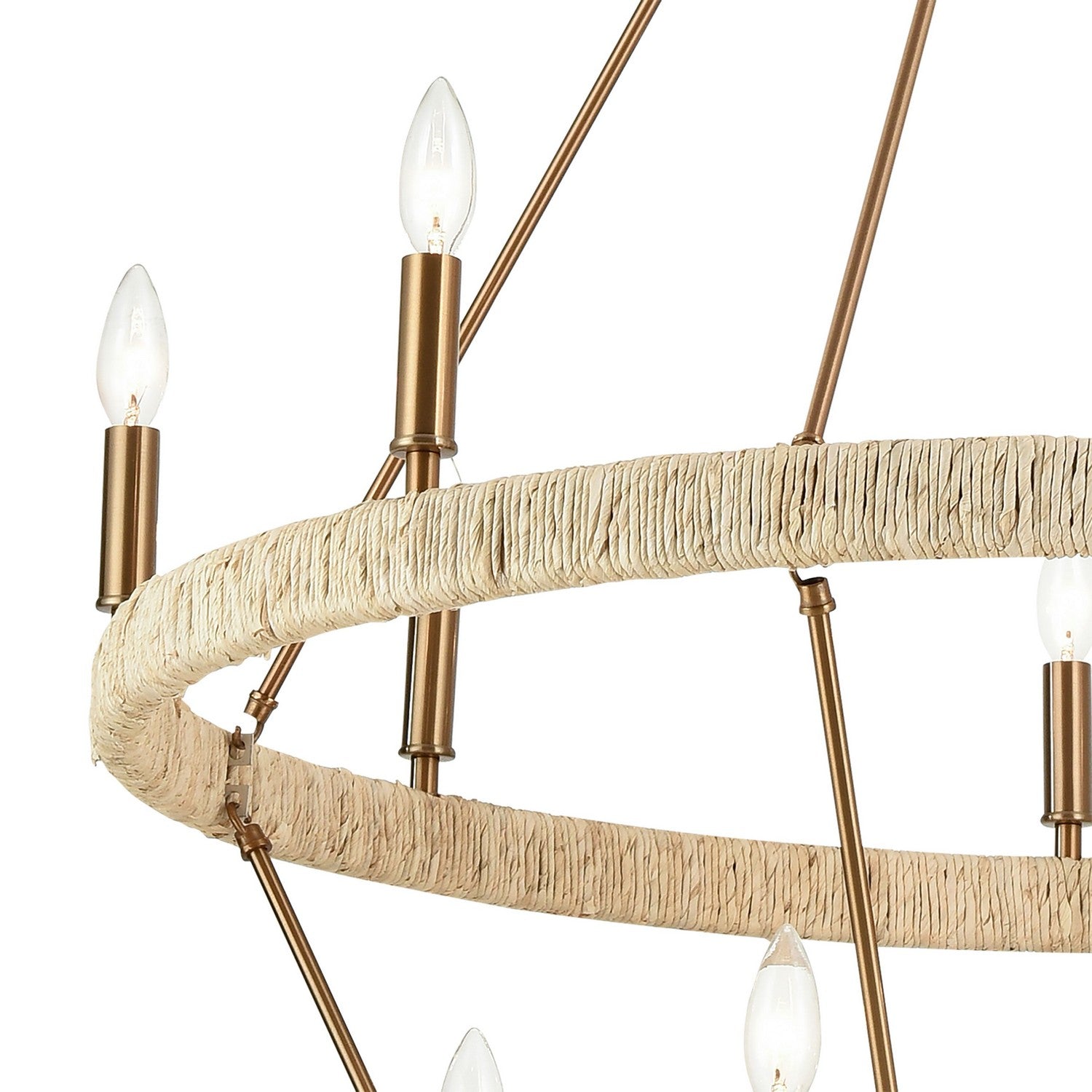 ELK Home - 32418/8+6 - 14 Light Chandelier - Abaca - Satin Brass