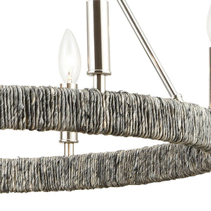 ELK Home - 32515/6 - Six Light Chandelier - Abaca - Polished Nickel