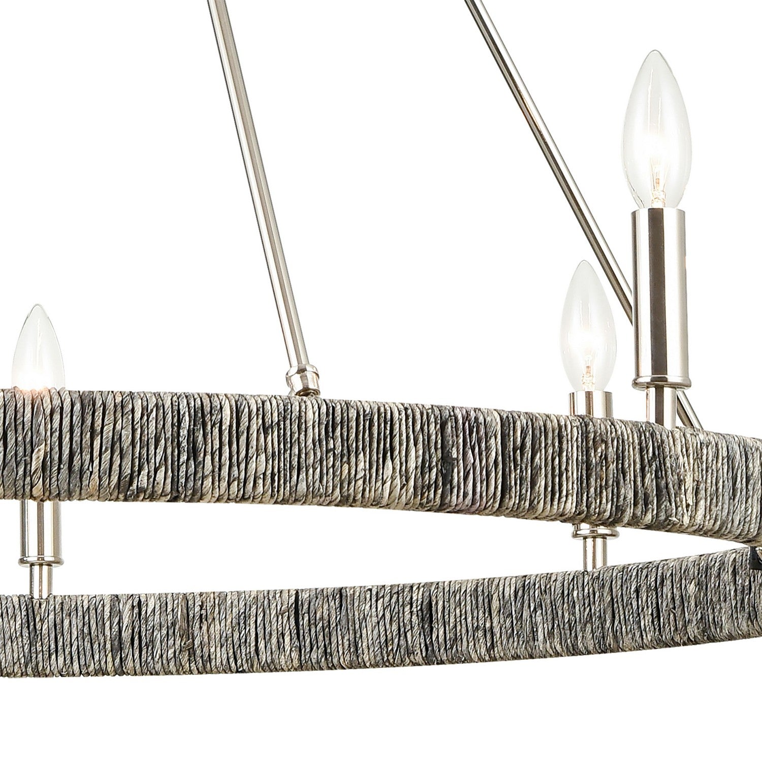 ELK Home - 32516/8 - Eight Light Chandelier - Abaca - Polished Nickel