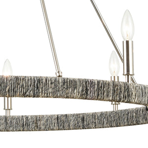 ELK Home - 32516/8 - Eight Light Chandelier - Abaca - Polished Nickel