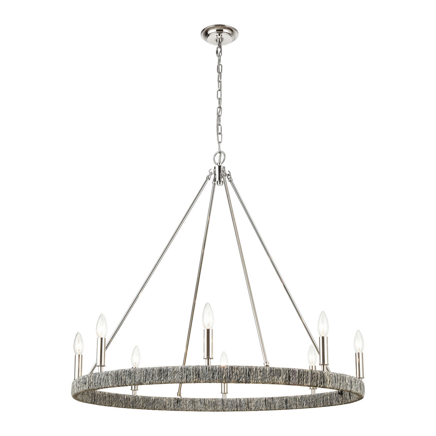 ELK Home - 32516/8 - Eight Light Chandelier - Abaca - Polished Nickel