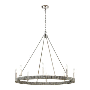 ELK Home - 32516/8 - Eight Light Chandelier - Abaca - Polished Nickel