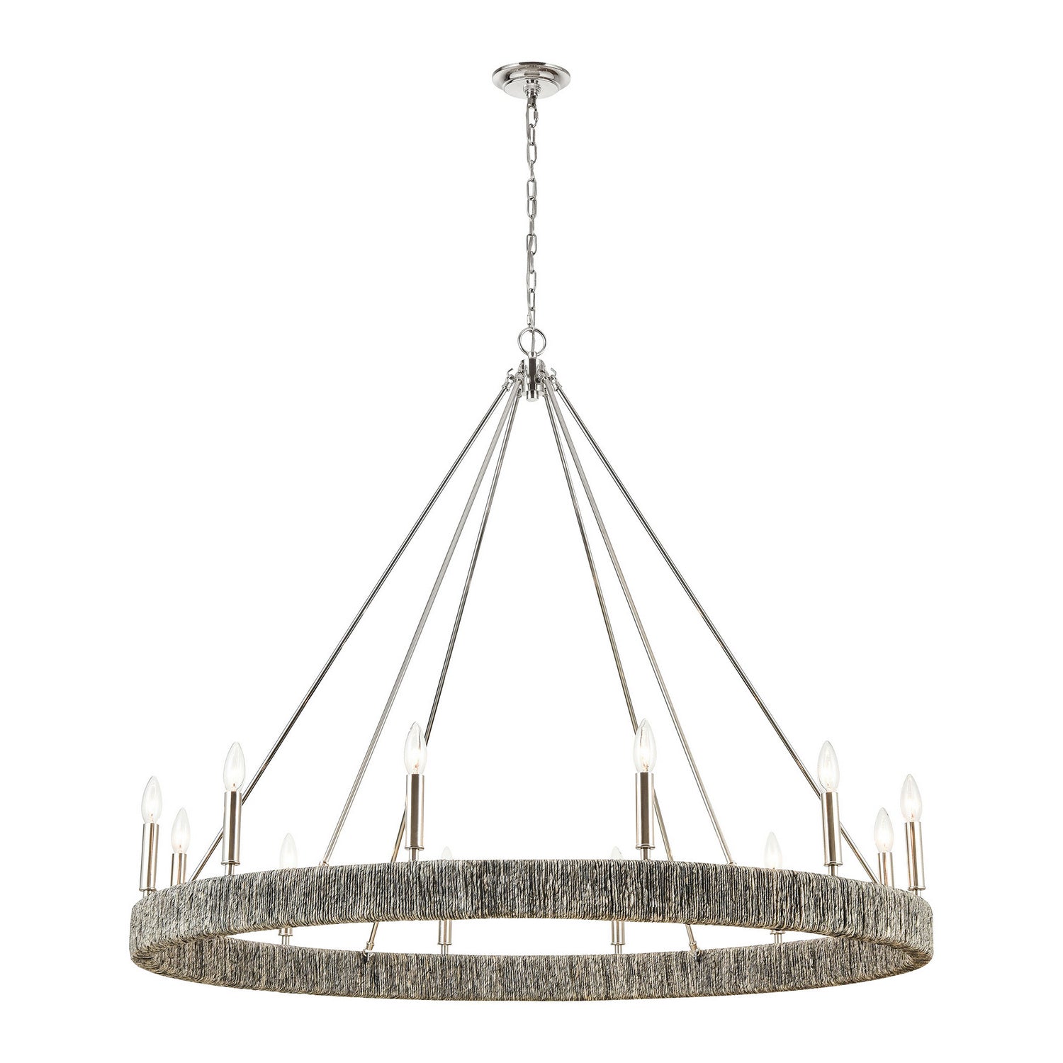 ELK Home - 32517/12 - 12 Light Chandelier - Abaca - Polished Nickel