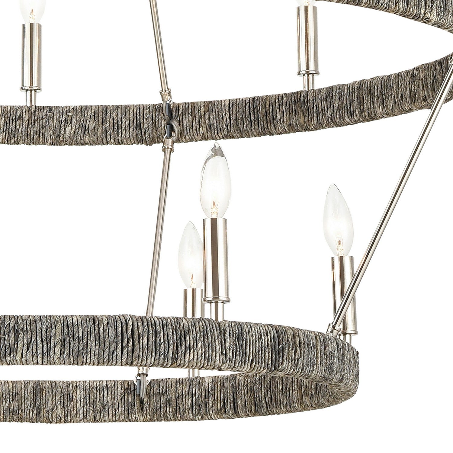 ELK Home - 32518/8+6 - 14 Light Chandelier - Abaca - Polished Nickel