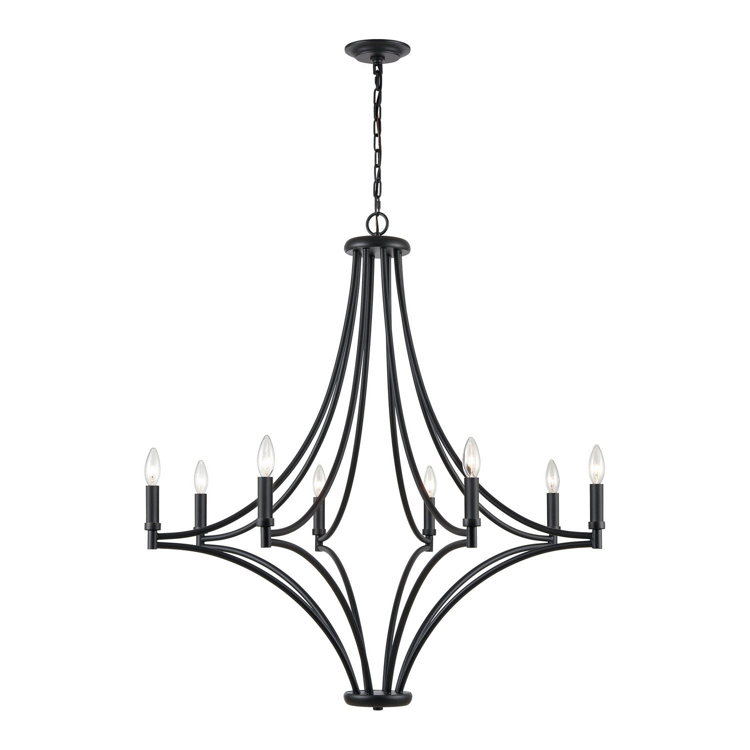 ELK Home - 33437/8 - Eight Light Chandelier - Spanish Villa - Charcoal