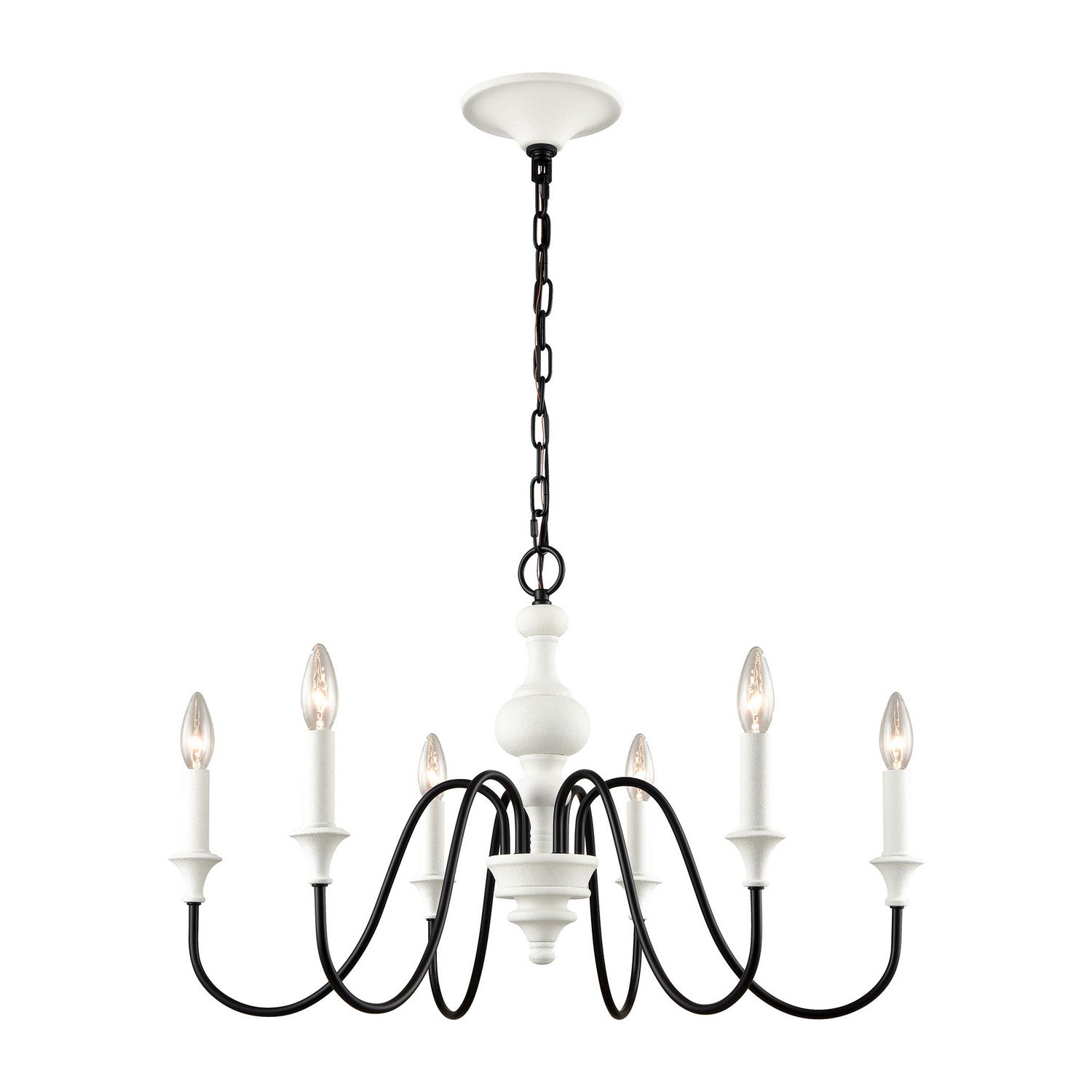 ELK Home - 33467/6 - Six Light Chandelier - Val de Loire - White Coral