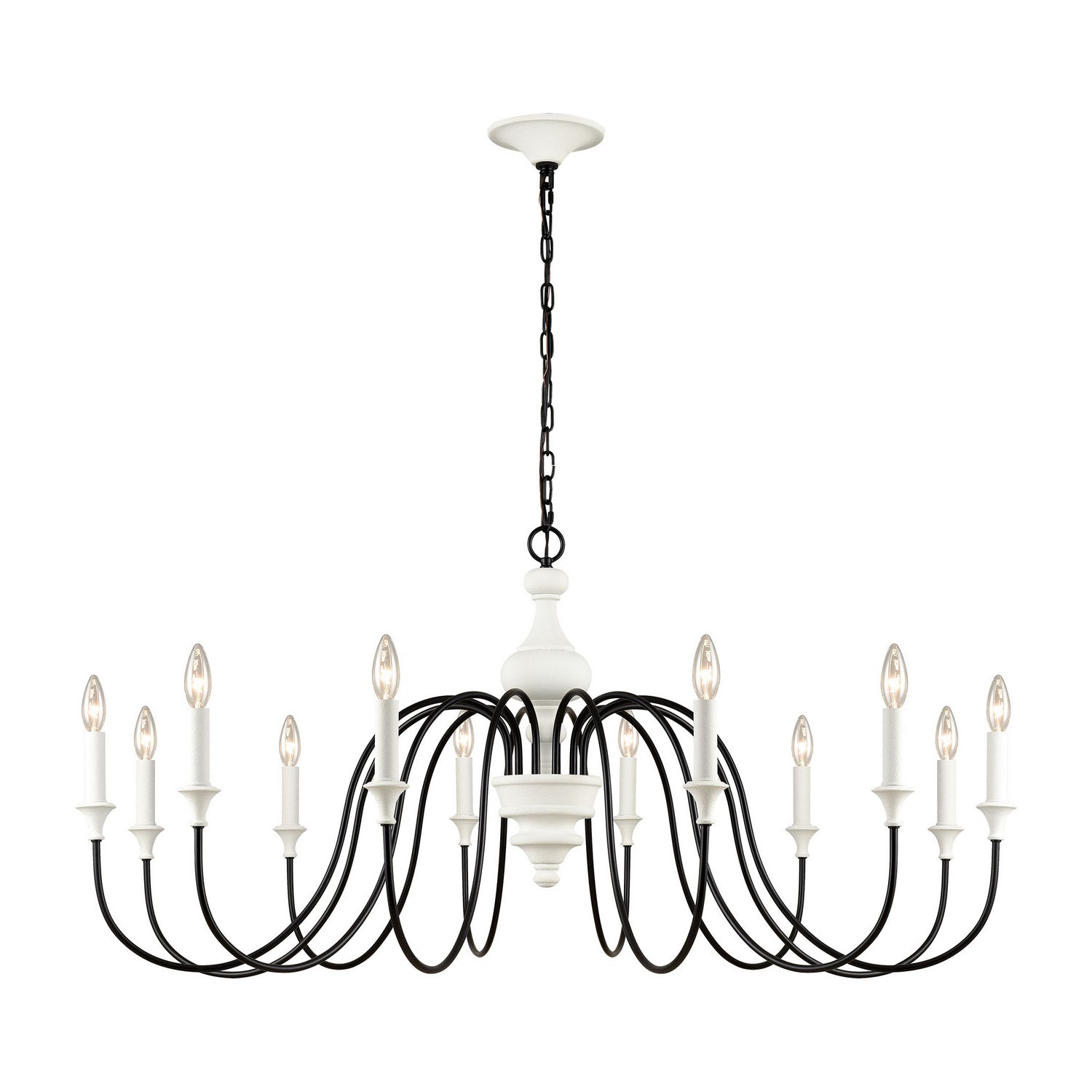 ELK Home - 33469/12 - 12 Light Chandelier - Val de Loire - White Coral