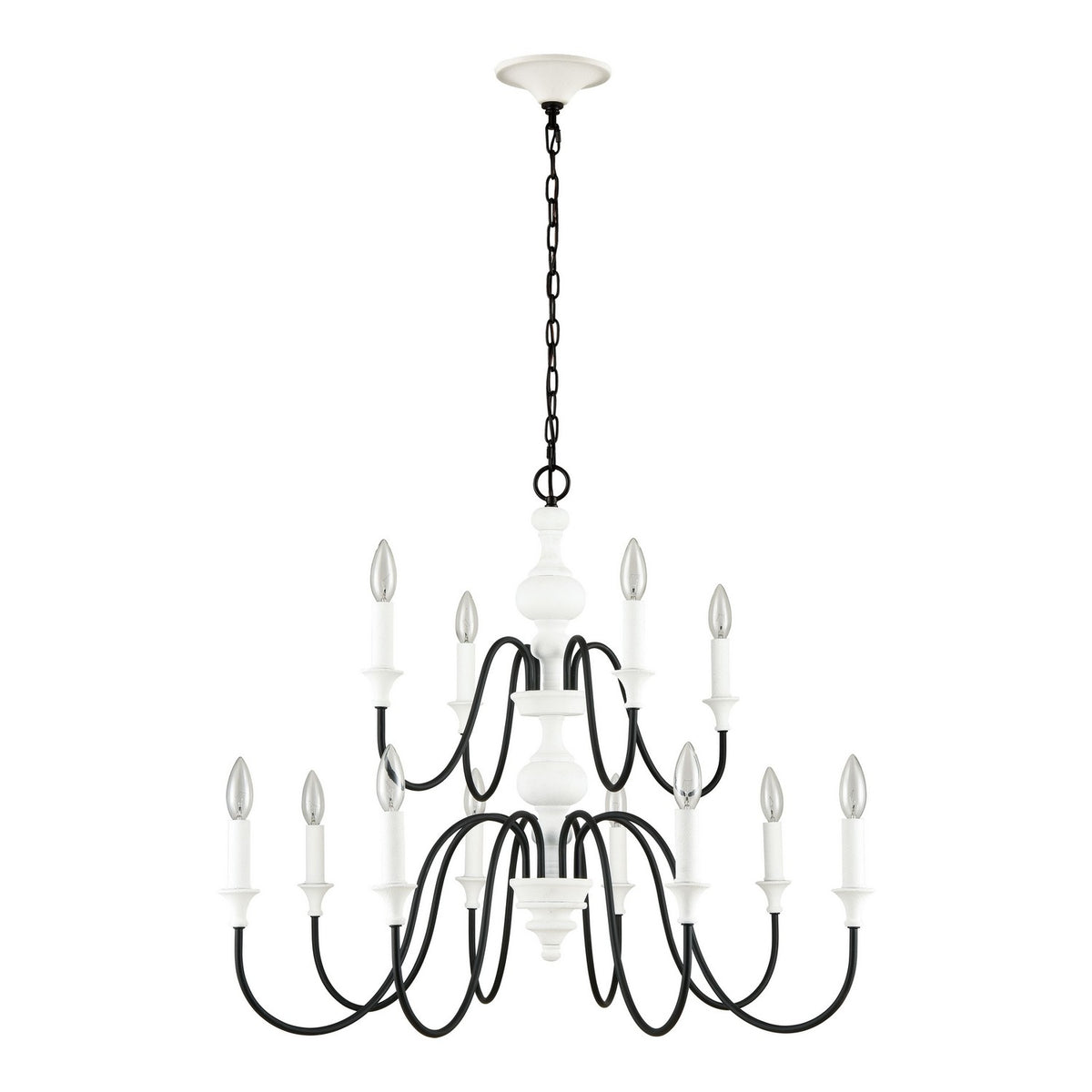 ELK Home - 33470/8+4 - 12 Light Chandelier - Val de Loire - White Coral