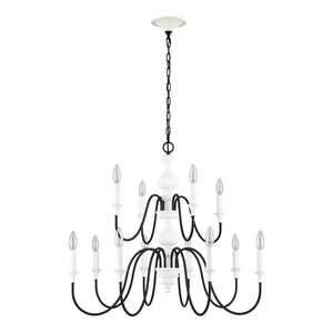 ELK Home - 33470/8+4 - 12 Light Chandelier - Val de Loire - White Coral