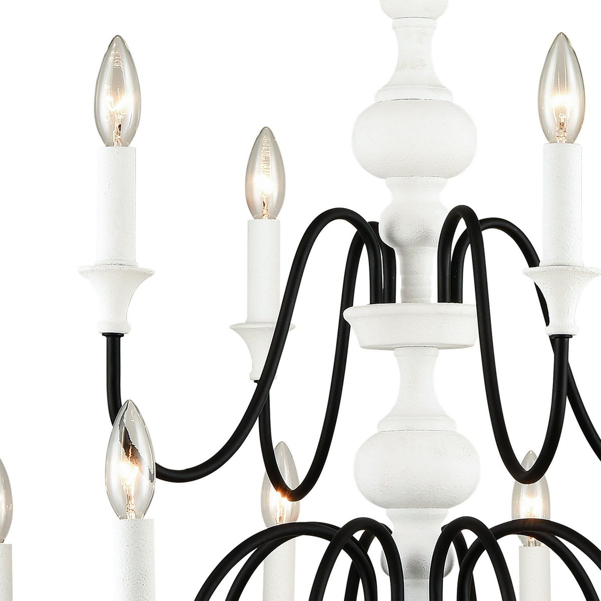 ELK Home - 33470/8+4 - 12 Light Chandelier - Val de Loire - White Coral