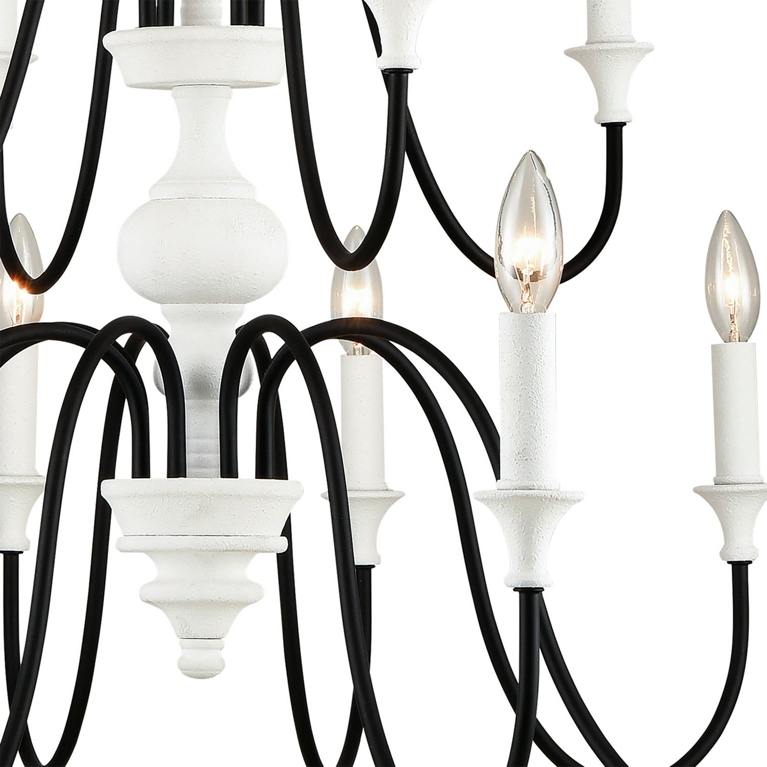 ELK Home - 33470/8+4 - 12 Light Chandelier - Val de Loire - White Coral