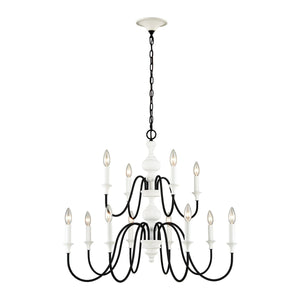 ELK Home - 33470/8+4 - 12 Light Chandelier - Val de Loire - White Coral