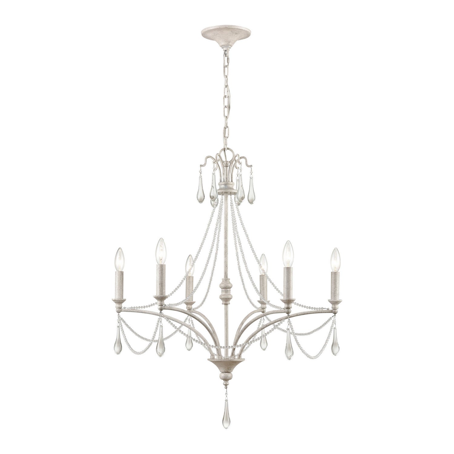 ELK Home - 33476/6 - Six Light Chandelier - French Parlor - Vintage White