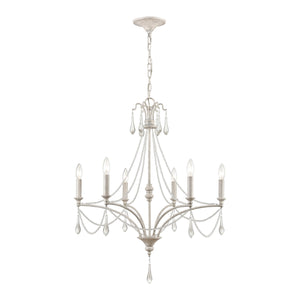 ELK Home - 33476/6 - Six Light Chandelier - French Parlor - Vintage White