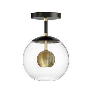 ET2 - E25150-BKNAB - LED Flush Mount - Nucleus - Black / Natural Aged Brass