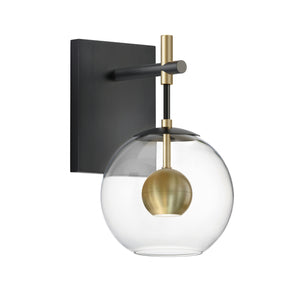 ET2 - E25151-BKNAB - LED Wall Sconce - Nucleus - Black / Natural Aged Brass