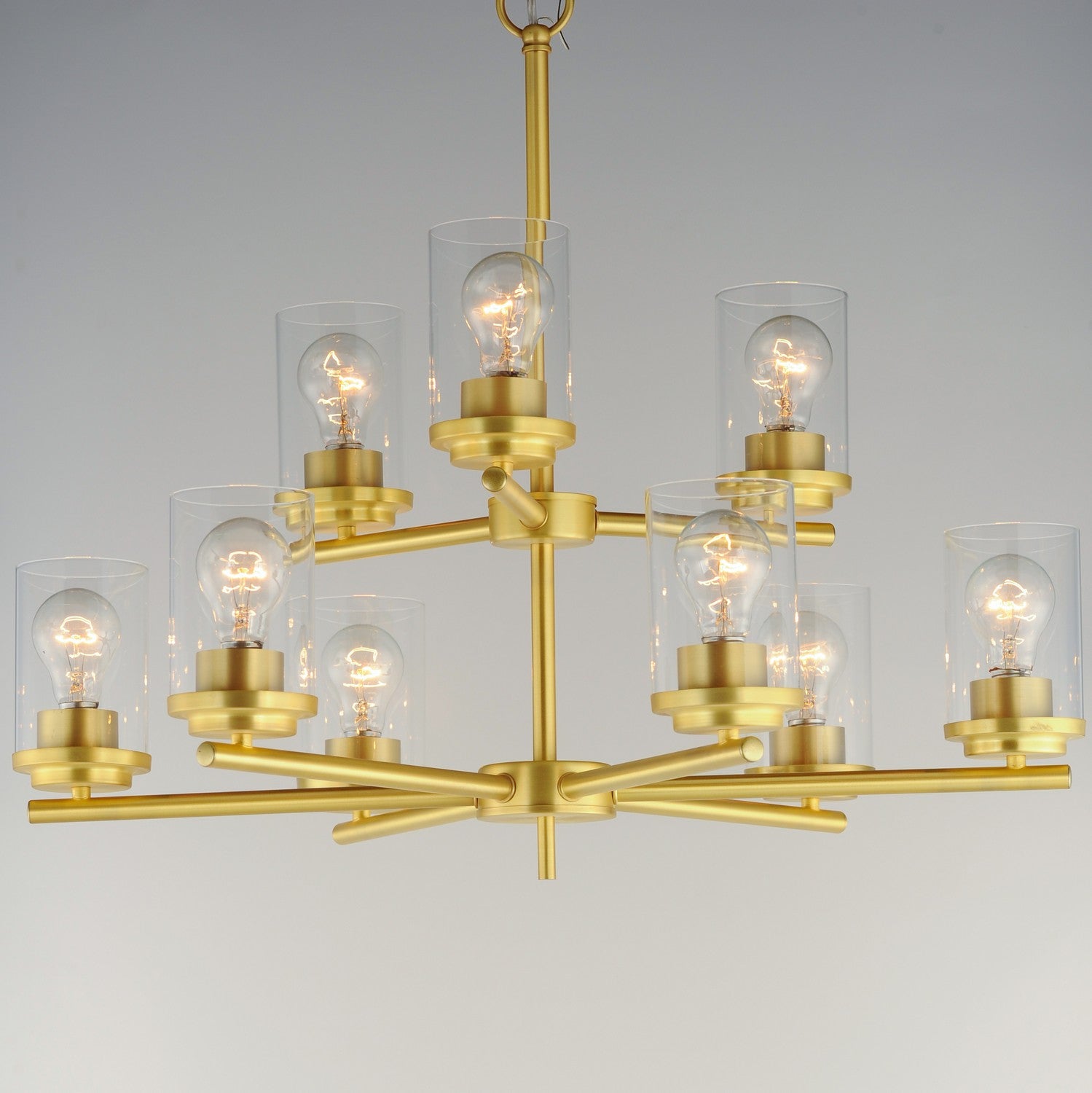 Maxim - 10206CLSBR - Nine Light Chandelier - Corona - Satin Brass