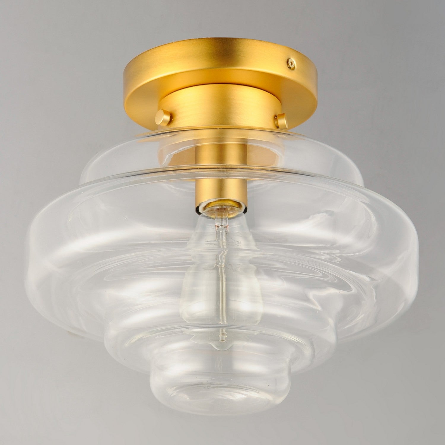 Maxim - 11120CLSBR - One Light Flush Mount - Harbor - Satin Brass