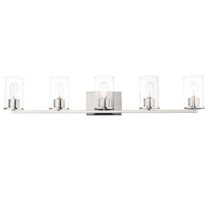 Maxim - 11845CDSN - Five Light Bath Vanity - Sleek - Satin Nickel