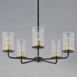 Maxim - 11846CDABBK - Five Light Chandelier - Sleek - Antique Brass / Black