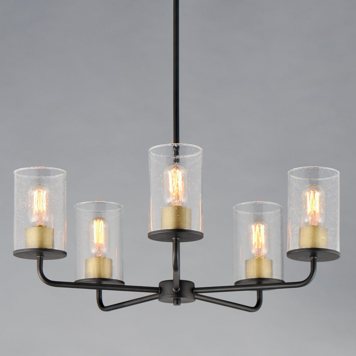 Maxim - 11846CDABBK - Five Light Chandelier - Sleek - Antique Brass / Black