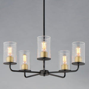 Maxim - 11846CDABBK - Five Light Chandelier - Sleek - Antique Brass / Black