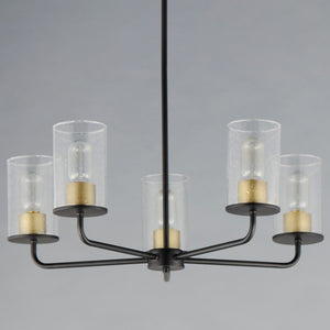 Maxim - 11846CDABBK - Five Light Chandelier - Sleek - Antique Brass / Black