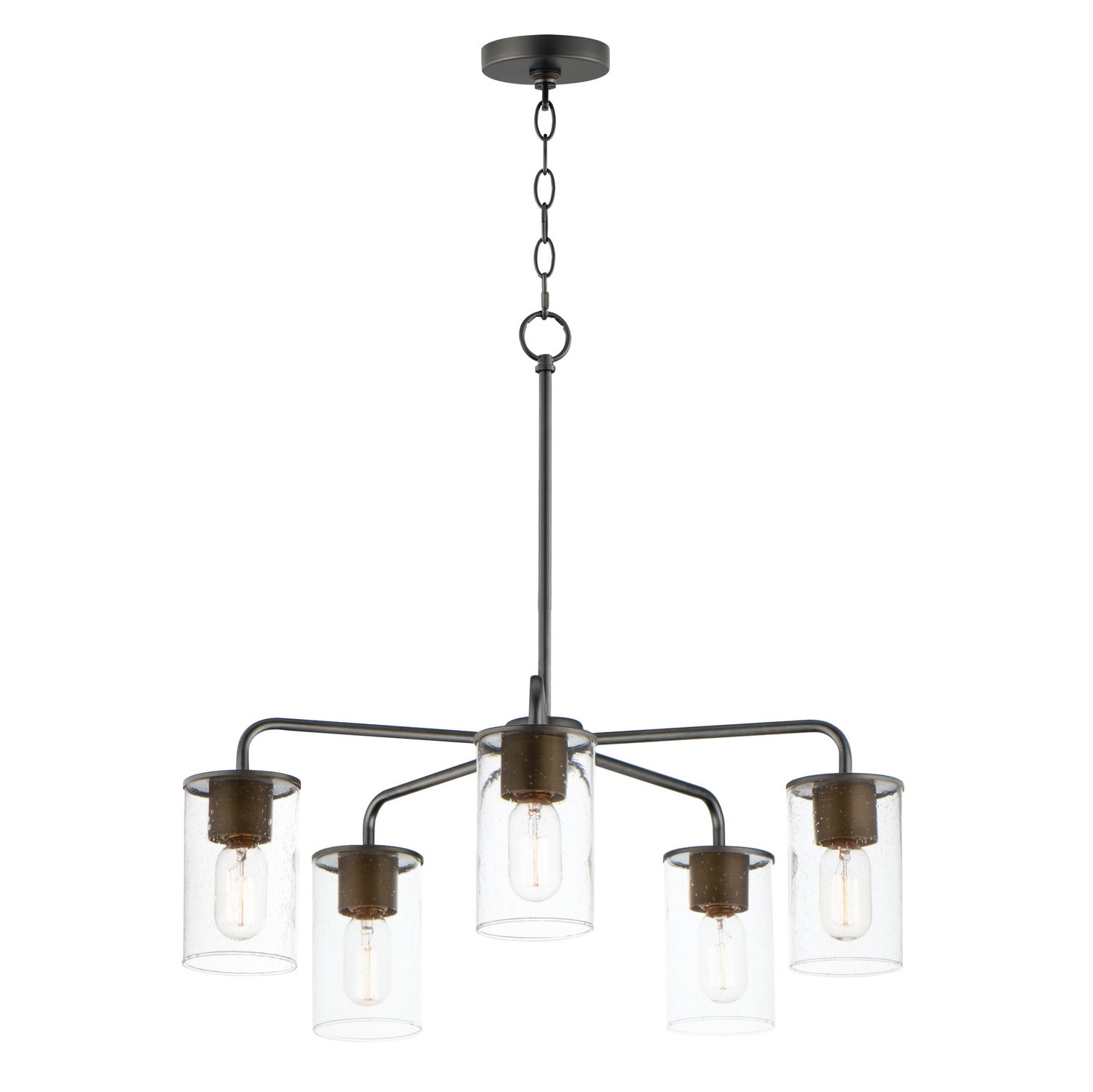 Maxim - 11846CDABBK - Five Light Chandelier - Sleek - Antique Brass / Black