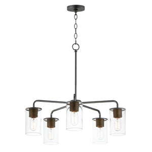 Maxim - 11846CDABBK - Five Light Chandelier - Sleek - Antique Brass / Black